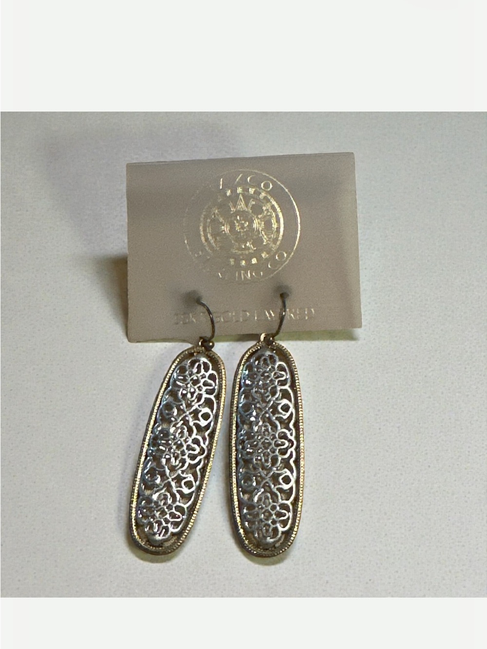 Taxco Silver Filigree Oval Drop Earrings